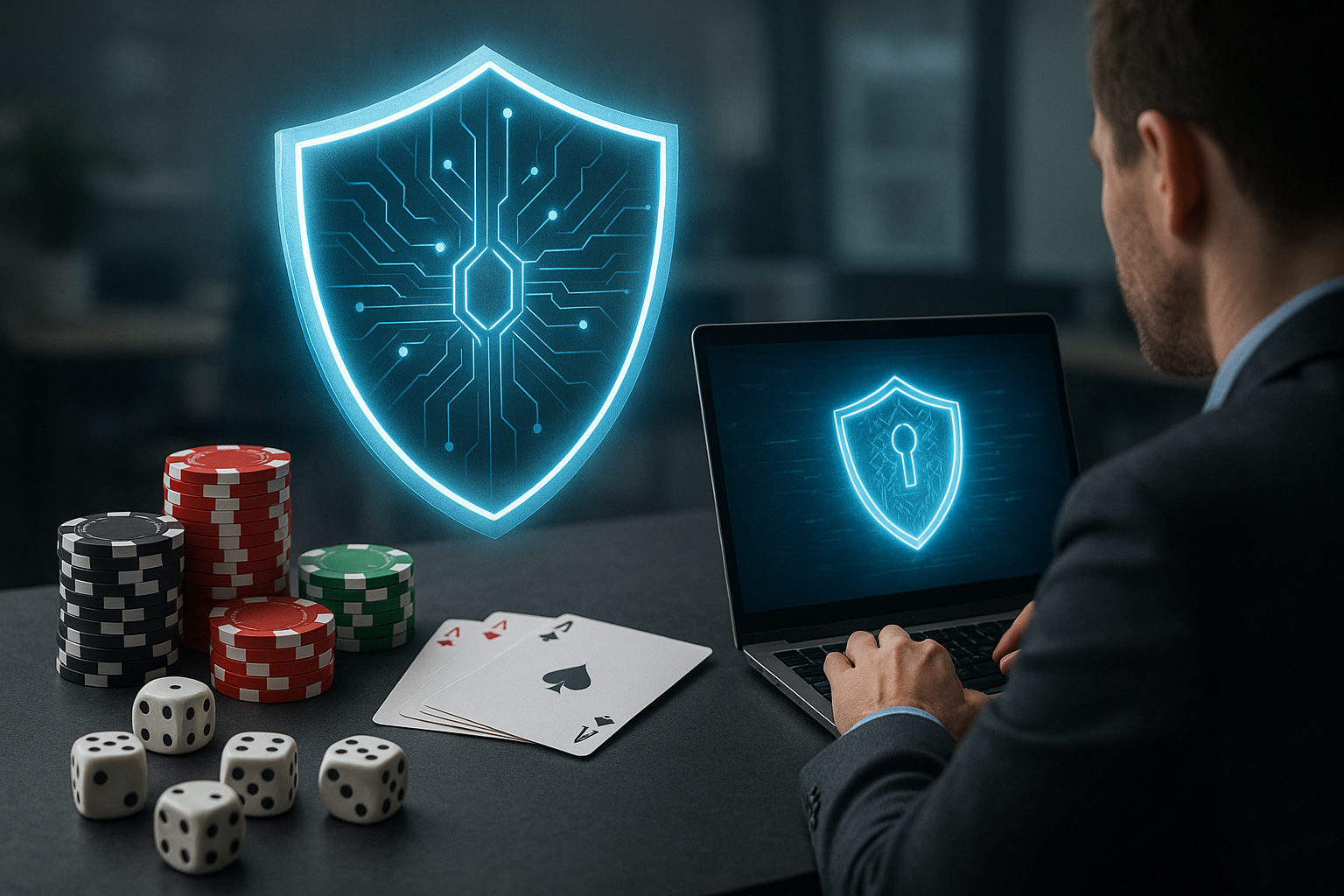 Concetto di cybersecurity applicata a piattaforme di gambling online
