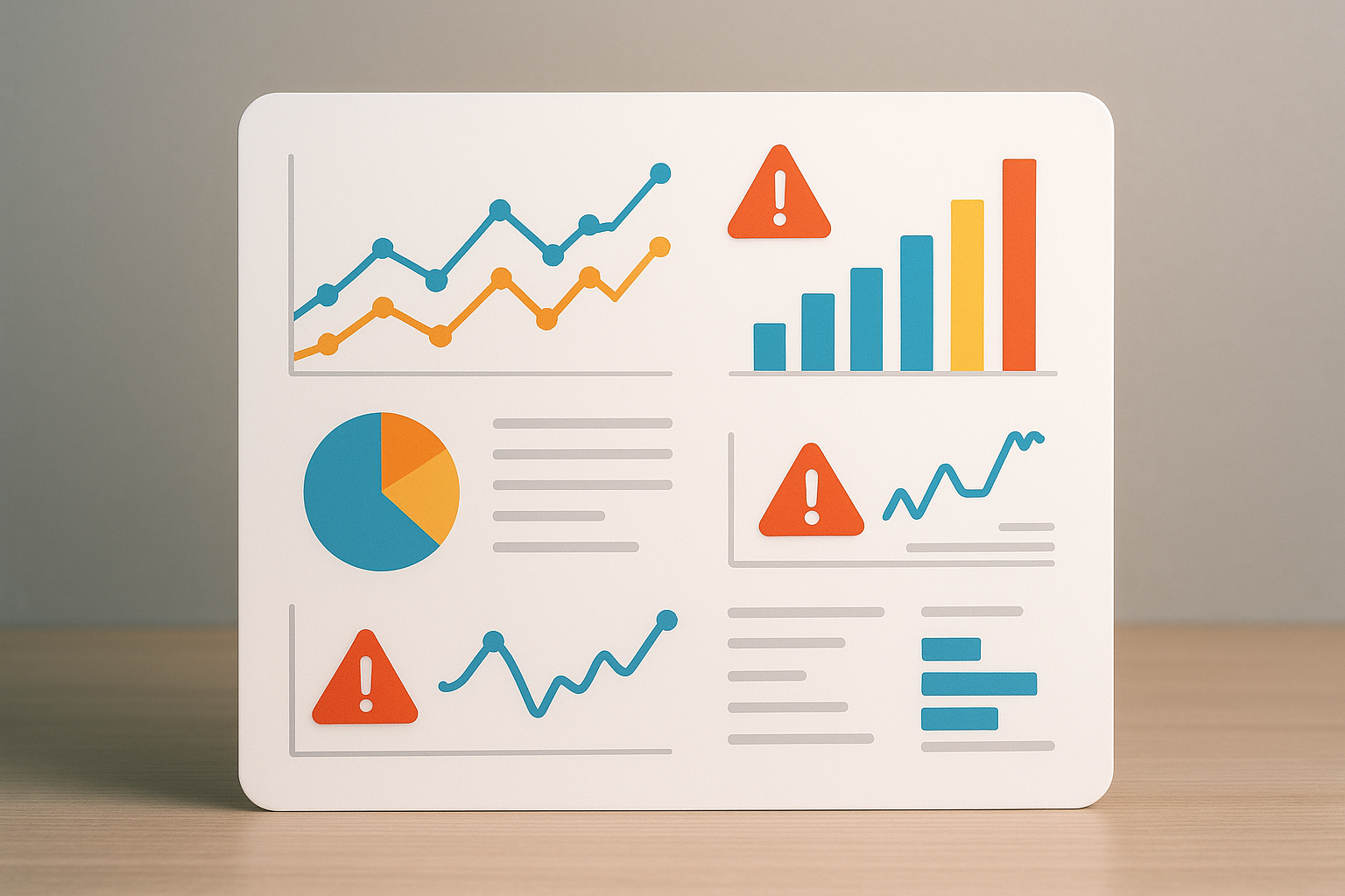 Dashboard astratta con grafici e indicatori di allerta per il monitoraggio di anomalie nel gioco online