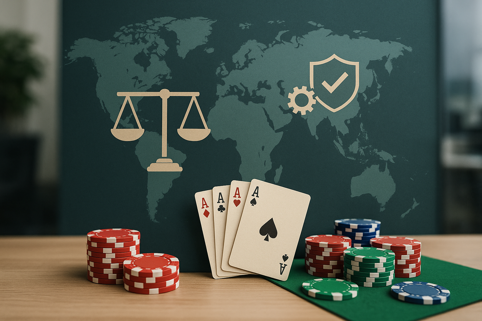 Differenze normative nel gambling tra Paesi rappresentate su una mappa del mondo